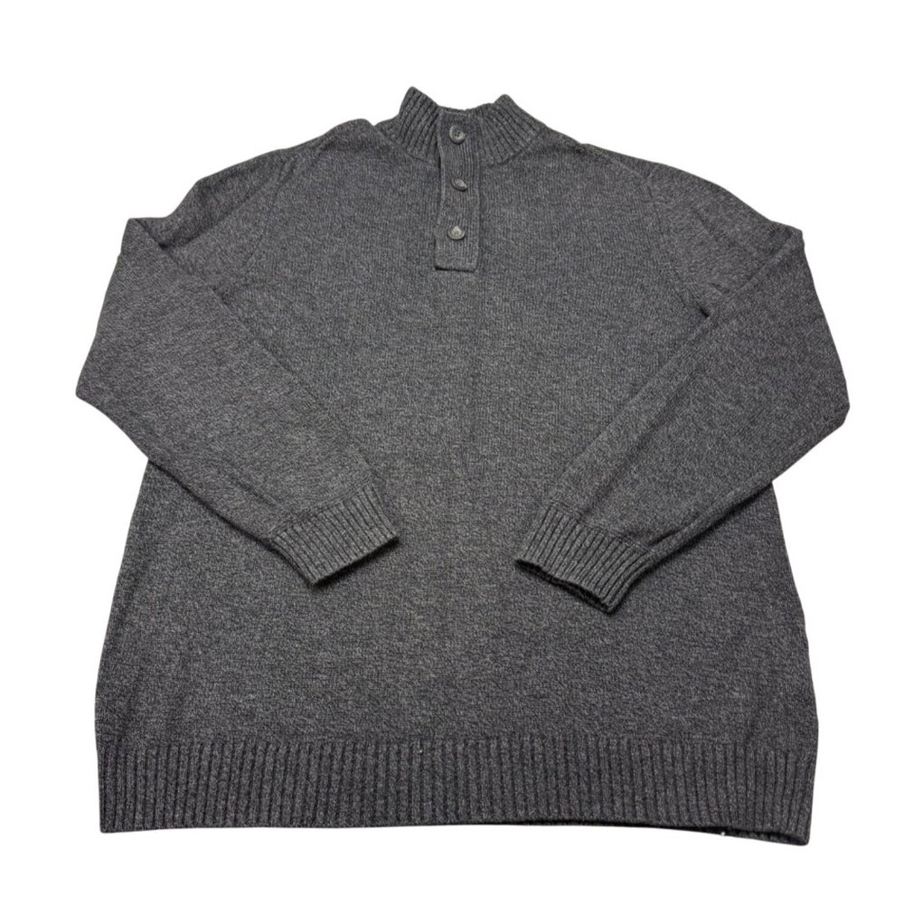 American Eagle Outfitters Seriously Soft Mens XL Gray Sweater w Button-Up Collar